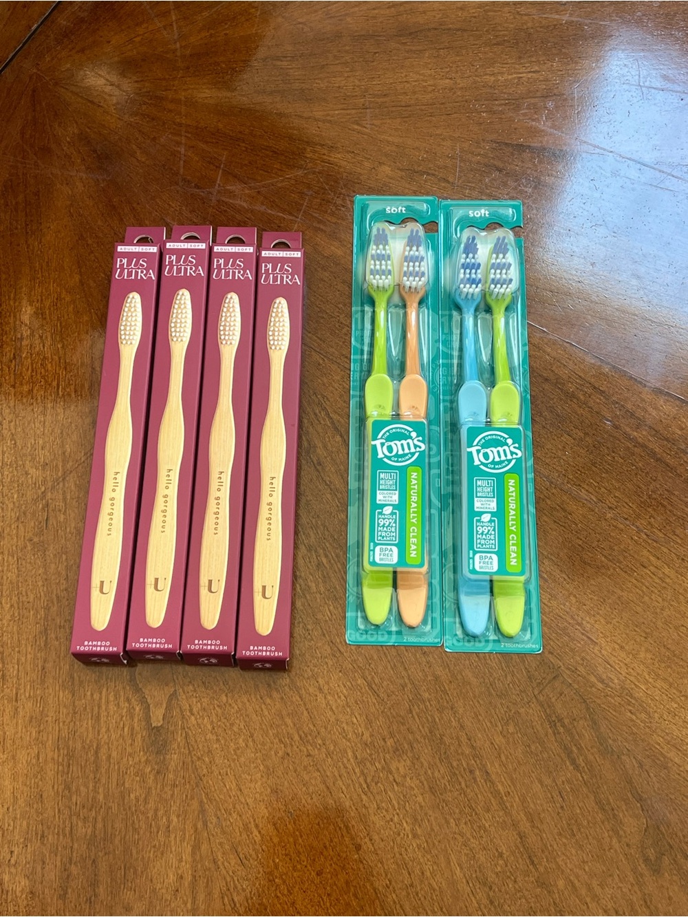 Plus Ultra Soft Bamboo Toothbrushes and Tom’s Naturally Clean 2pk Toothbrushes